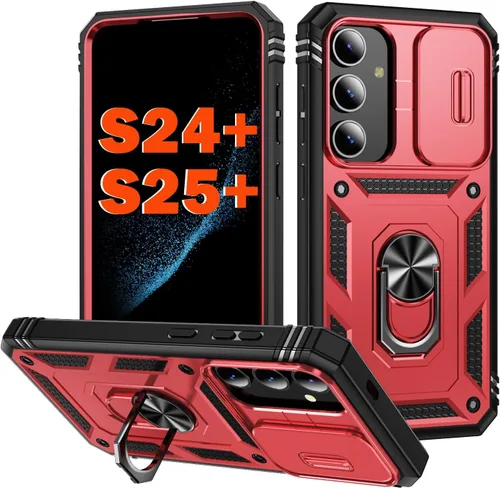 Miniatura 86 de PASNEW Funda para Samsung Galaxy S22 Ultra 5G, cubierta de cámara deslizante y soporte de dedo de metal giratorio de 360°, militar, resistente, a