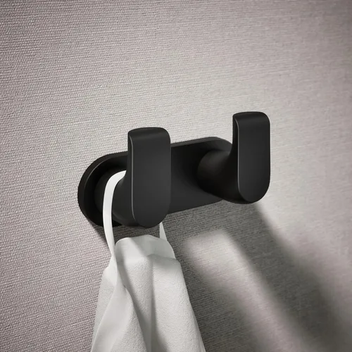 Miniatura 2 de Kohler 97500-BL Avid Gancho doble para bata, negro mate Mate negro