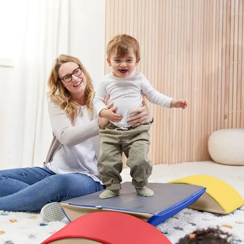 Miniatura 7 de ECR4Kids SoftZone - Constructores de equilibrio de troncos coloridos, juego para principiantes, surtido, 3 piezas
