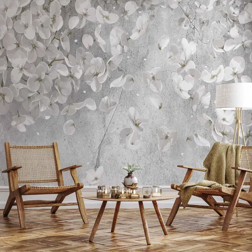 Miniatura 2 de artgeist Mural de pared Flores Whitee de 79 x 55 pulgadas, papel tapiz no tejido XXL, decoración de pared de vellón, impresión fotográfica, diseño