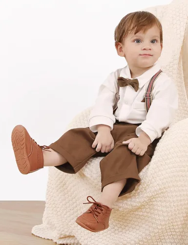 Miniatura 2 de AGJ Zapatos de vestir Oxford para bebés, niños y niñas, de piel sintética, suela suave, zapatos antideslizantes para caminar y bodas