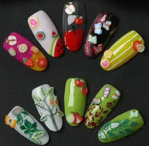 Miniatura 4 de Rebanadas de polímero para arte de uñas, rebanadas de frutas para decoración de uñas y teléfonos celulares (mariposa)