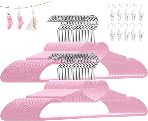 Miniatura 7 de Paquete de 20 perchas de plástico, lindas perchas ultra finas que ahorran espacio con gancho giratorio de 360 grados, fuertes y duraderas para Blanco
