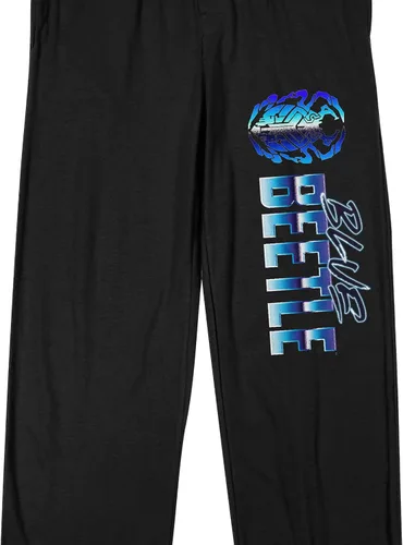 Miniatura 2 de Bioworld Blue Beetle Chrome Logo Pantalones de pijama negros para hombre