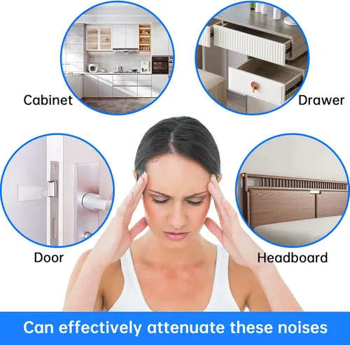 Miniatura 6 de Parachoques de puerta de armario cortables de 2 pulgadas, tapones para muebles, almohadillas autoadhesivas insonorizadas para muebles, almohadillas