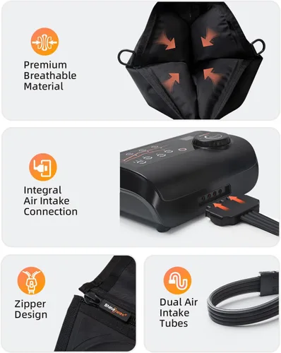 Miniatura 5 de SHINE WELL Sistema de compresión de recuperación de piernas, botas profesionales de compresión de aire para pies y piernas, dispositivo secuencial