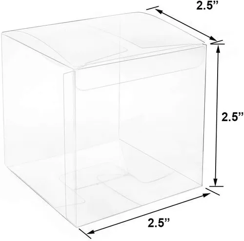 Miniatura 4 de Mose Cafolo 50 cajas de regalo de plástico transparente de 2.5 x 2.5 x 2.5 pulgadas (2.5 x 2.5 x 2.5 in) de plástico transparente para dulces