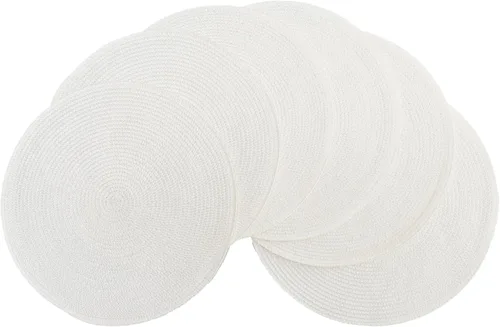 Miniatura 39 de Winknowl Juego de 4 manteles individuales redondos trenzados, lavables, tejidos resistentes al calor, para mesas de cocina, comedor, manteles Beige