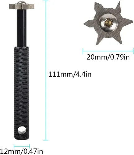 Miniatura 3 de HIFROM Afilador de ranuras con 6 cabezales – Afilador de ranuras para palos de golf, herramienta de reranurado y limpiador para todos los hierros