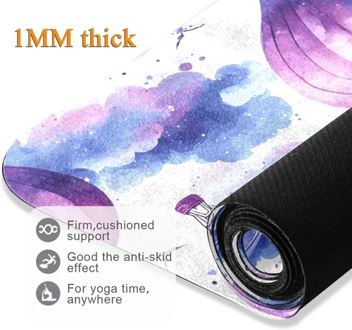 Miniatura 5 de Hot Air Balloon Pattern Yoga Mat Non Slip Thick Kids Eco Friendly Rubber Workout Foldable Yoga Mat Women Exercise