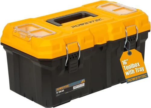Miniatura 11 de POWERTEC Caja organizadora de herramientas apilable con separadores extraíbles, 17 compartimentos, entrelazado, diseño portátil, paquete de 2 Caja