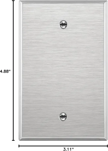 Miniatura 8 de LIDER Placa de pared de metal en blanco, cubierta de salida de acero inoxidable, resistente a la corrosión, tamaño mediano de 1 cuadrilla, 4.88 x