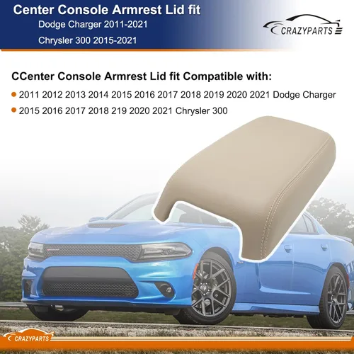 Miniatura 4 de CRAZYPARTS Tapa de reposabrazos de consola central compatible con Dodge Charger 2011-2021 Chrysler 300 2015-2021 Reemplaza# 1VT06DX9AI 1VT06DX9AH