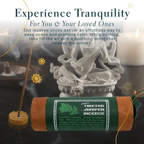 Miniatura 4 de Incienso de enebro tibetano antiguo para meditación, yoga, oración, medicina aromática, alivio del estrés, calma, paquete de 1, 30 varillas