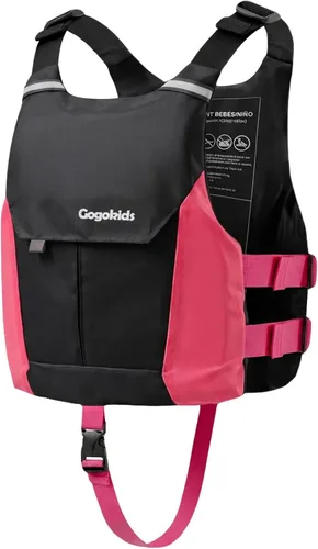 Miniatura 9 de Gogokids Chaleco de natación para niños y jóvenes de 50 a 125 libras, chaleco de natación ligero de perfil bajo con bolsillo frontal, hebillas