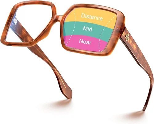VISOONE - Lentes de lectura progresivas multifocales de gran tamaño con bloqueo de luz azul y antiniebla, elegantes, para mujeres, Harvard