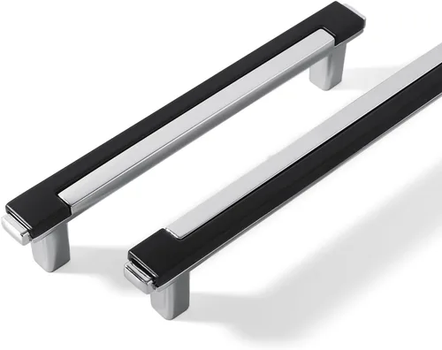 Miniatura 19 de 2 paquetes de tiradores de gabinete negros y dorados para cocina, manijas de gabinete de zinc, herrajes para cajones, tiradores para armario