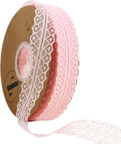 Miniatura 10 de Cinta de encaje con ribete, tela de encaje con patrón vintage en rollo - Perfecta para envolver regalos, manualidades, diseño de flores, costura