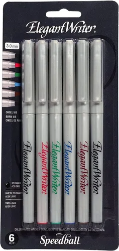 Miniatura 10 de Set de 6 marcadores de punta mediana para caligrafía Speedball Elegant Writer