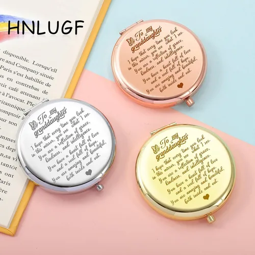 Miniatura 6 de para Mi Nieta - Eres Increíble y Hermosa - Espejo de bolsillo, espejo compacto grabado para nieta, espejo de aliento "La Familia Primero", regalos