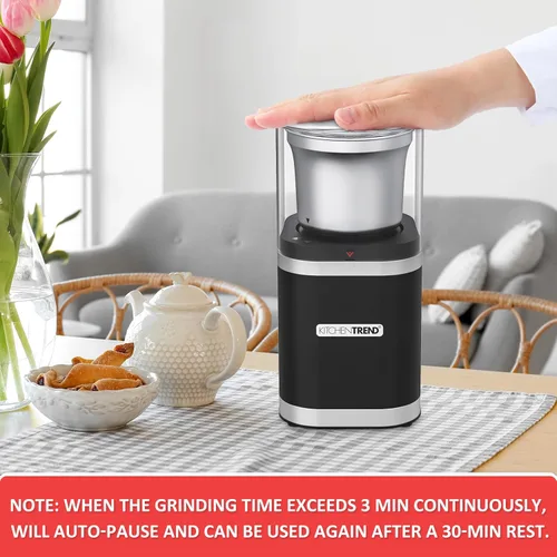 Miniatura 6 de Molinillo eléctrico de granos de café, molinillo de café expreso para uso doméstico con cuenco de acero inoxidable extraíble, capacidad de 12 tazas