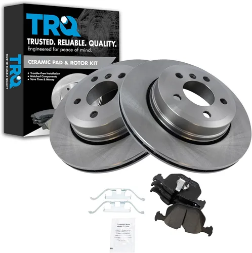 Miniatura 22 de TRQ Kit de rotor de freno trasero y pastillas de cerámica Posi premium compatible con camioneta Chevy GMC