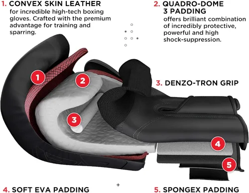 Miniatura 3 de RDX Guantes de boxeo de 14 onzas para hombres y mujeres con envolturas de mano de boxeo, guantes internos, correas de muñeca de boxeo