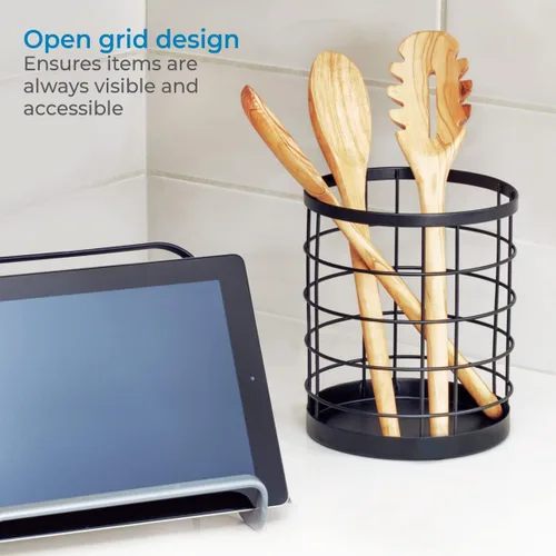 Miniatura 3 de iDesign Recipiente de Cocina para Utensilios - Recipiente de Cocina de Acero Portautensilios para Encimera - Negro Mate