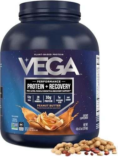 Miniatura 17 de Vega Sport proteína en polvo vegana + recuperación - 30g de proteína a base de plantas por porción, vainilla, 45 porciones, 5g de BCAA, probióticos
