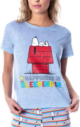 Miniatura 2 de INTIMO Peanuts Snoopy Happiness is Sleeping In Shirt and Pants - Conjunto de pijama para mujer