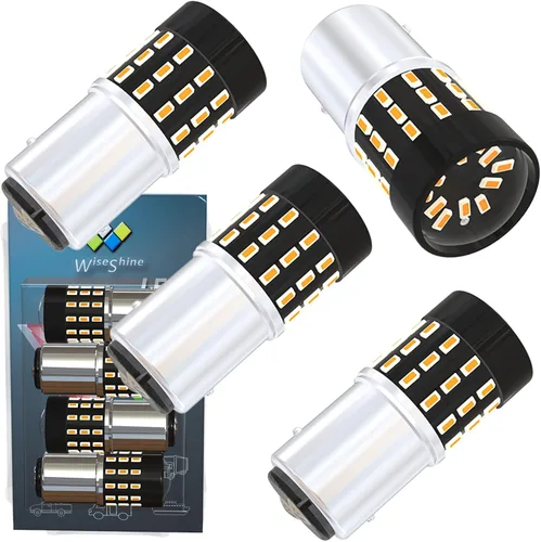 Miniatura 11 de BAU15S PY21W 1156PY 7507 7510 9507 Bombillas LED súper brillantes color amarillo ámbar de 54 SMD 3014 12V-24V para indicadores de posición, luz