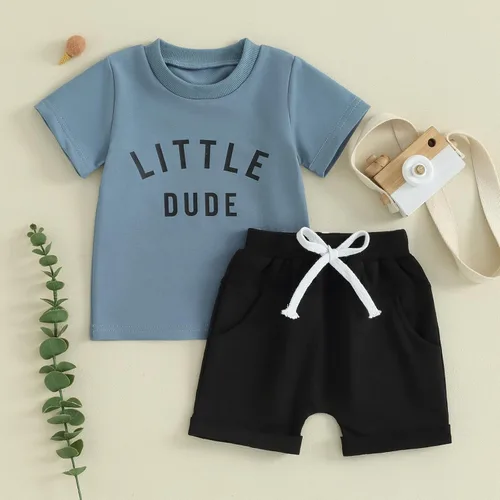 Miniatura 23 de Conjunto de camiseta de manga corta para bebé niño y niña, camiseta de manga corta, pantalones cortos casuales, ropa para recién nacidos, 6, 12, 18