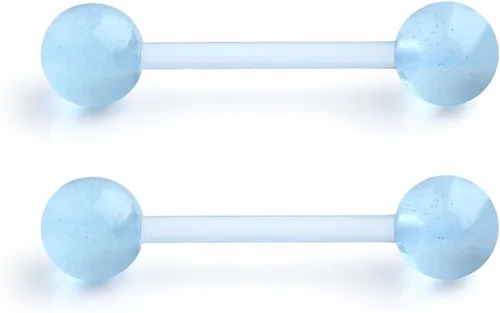 Miniatura 9 de Ruifan - Piercing para el pezón o la lengua de acrílico flexible que brilla en la oscuridad, de 0.49 oz y 0.630 pulgadas