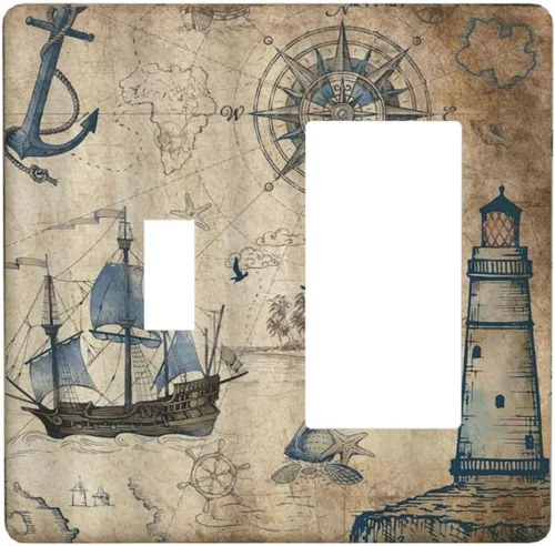 Miniatura 42 de Cubierta de Interruptor de Palanca Única de Asta de Venado de Madera de Estilo Rústico de Granja Placa Decorativa de Pared de 1 Banda Placa Frontal