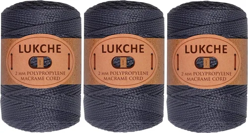 Miniatura 15 de Cordón de macramé de poliéster de 0.059-0.079 in, 3 madejas (3 x 153 yardas), cuerda de macramé 100% polipropileno de alta calidad, bolsa de macramé