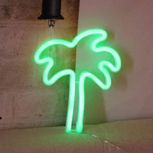 Miniatura 5 de Letreros de neón de palmera de coco, carga USB/batería, luces decorativas de neón, decoración de pared, luz de neón para habitación de niños, bar