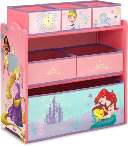 Miniatura 13 de Delta Children Design & Store Organizador de almacenamiento de juguetes de 6 compartimientos, Disney Princess