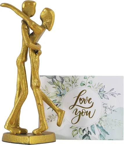 Miniatura 11 de Regalo de escultura de hierro para 6º aniversario, estatua romántica de pareja para ella, decoración de metal negro hecha a mano, boda, San