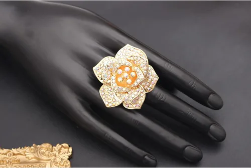 Miniatura 2 de Anillo de moda para mujer anillo de boda compromiso circonita platinada anillo de cóctel elástico para mujer anillo de Navidad de cristal para mujer