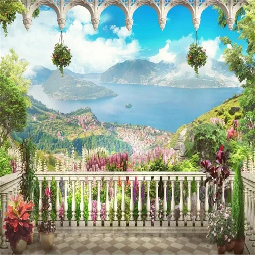 Miniatura 8 de AOFOTO Telón de fondo para terraza de jardín de 5 x 3 pies, hermoso paisaje de fotografía, fondo de fotografía para niños, niñas, retrato artístico