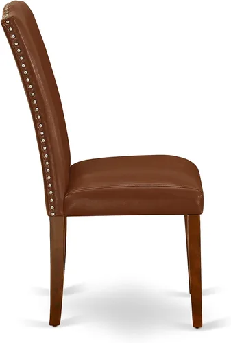 Miniatura 38 de East West Furniture DLEN3-BLK-69 - Juego de muebles de comedor de 3 piezas que contiene una mesa de comedor redonda con gotas y 2 sillas tapizadas