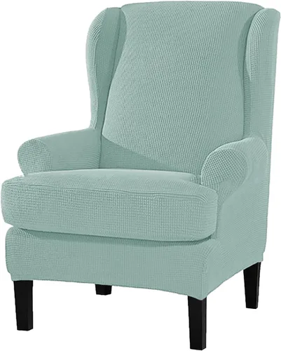 Miniatura 3 de Funda para silla Wingback, fundas elásticas para silla de 2 piezas, fundas elásticas para sofá, funda antideslizante con parte inferior elástica