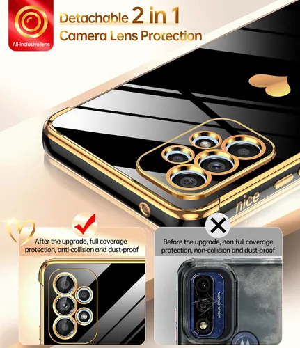 Miniatura 3 de LeYi Funda compatible con Samsung Galaxy A53 5G: Funda Samsung A53 con protector de pantalla [2 piezas] + protección completa de la cámara, chapado