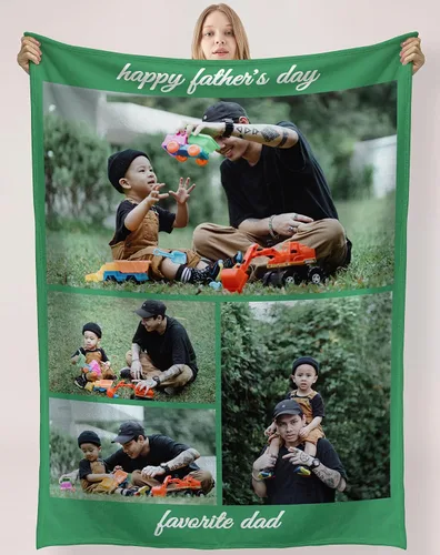 Miniatura 10 de Manta personalizada con foto y texto, manta personalizada de collage de imágenes y texto, manta de fotos suave regalo para Navidad, papá, mamá, 2