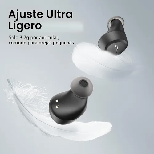 Miniatura 4 de TOZO Auriculares inalámbricos A1 Bluetooth 5.3 de peso ligero en el oído IPX5 Auriculares impermeables 2 micrófonos para llamadas AI, auriculares