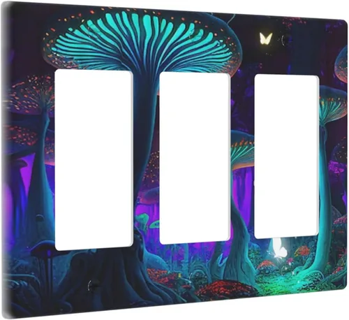 Miniatura 30 de Placa Cubierta de Interruptor de Luz de Palanca Individual con Diseño de Flor Botánica en Tablero de Madera Rústico Estilo Granja - Placa de Pared