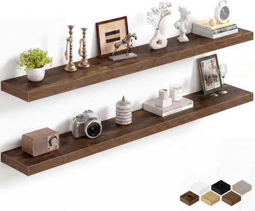 Miniatura 94 de Fun Memories Estantes flotantes de 16 pulgadas para pared, estantes de 8 pulgadas de profundidad para baño, dormitorio, cocina, montaje en pared