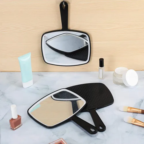 Miniatura 3 de Qunclay Espejo de mano grande de 10 piezas con asa para montaje en pared para peluquería baño, regalo escolar de belleza portátil para tocador