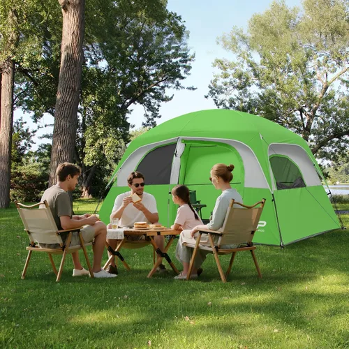 Miniatura 9 de CAMPROS CP Upgraded 6/8 Person Camping Tents, Waterproof Windproof Family Tent with Larger Mesh Windows & Door, Double Layer, Easy Set Up, Verde-6