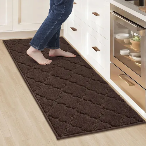 Miniatura 56 de COSY HOMEER Alfombras suaves de cocina [2 piezas] para el frente del fregadero súper absorbentes, tapetes y tapetes de cocina de 20 x 30 pulgadas/20